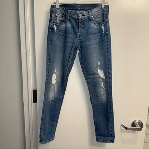 7 For All Mankind Mid Rise Josefina Skinny Boyfriend Jeans